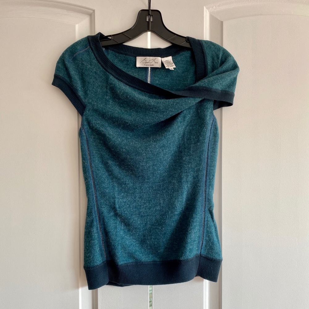 Byron Lars Beauty Mark Twisted Cap Sleeve Sweater